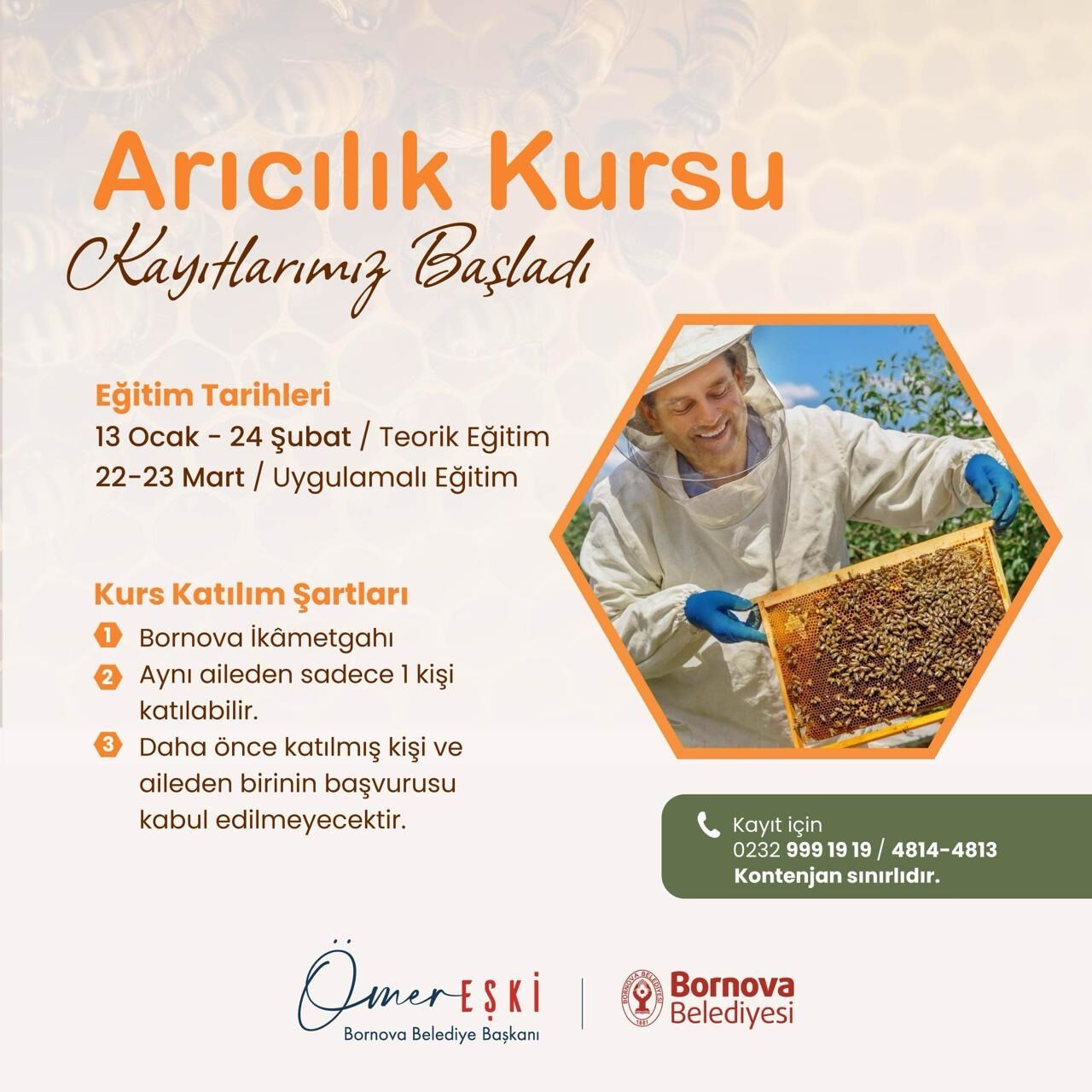 Arıcılık kursu için kayıtlar başladı