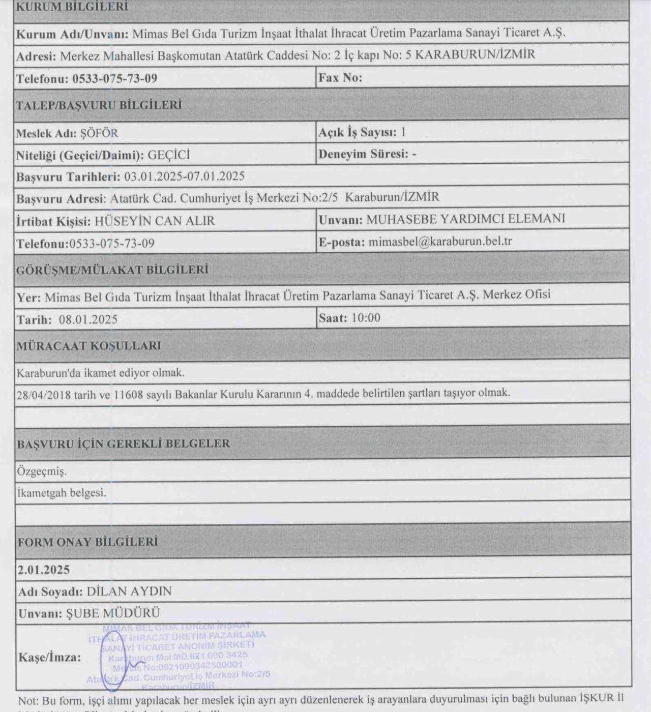 İzmir Karaburun'a personel alımı yapılacak: Kamu kurumunda çalışmak isteyen baksın zaman daralıyor