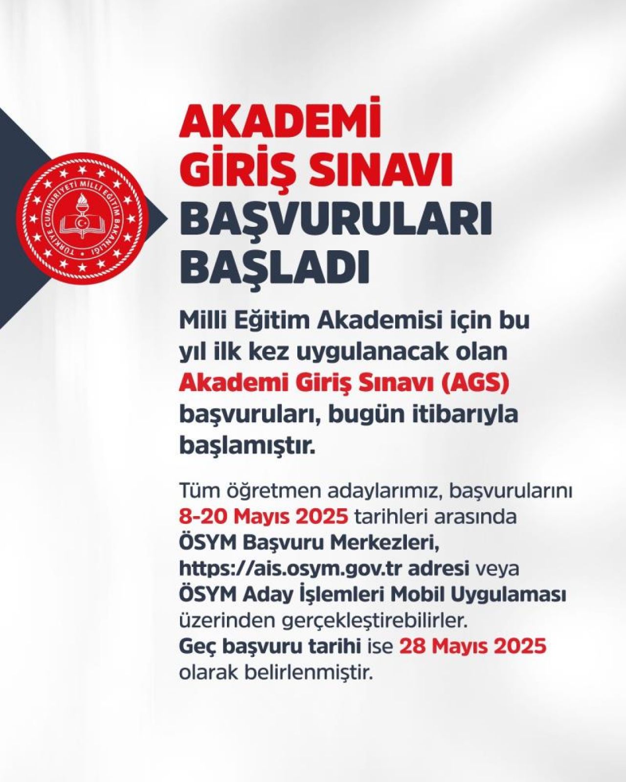Akademi Giriş Sınavı (AGS) başvuruları başladı: Bakan Tekin detayları paylaştı