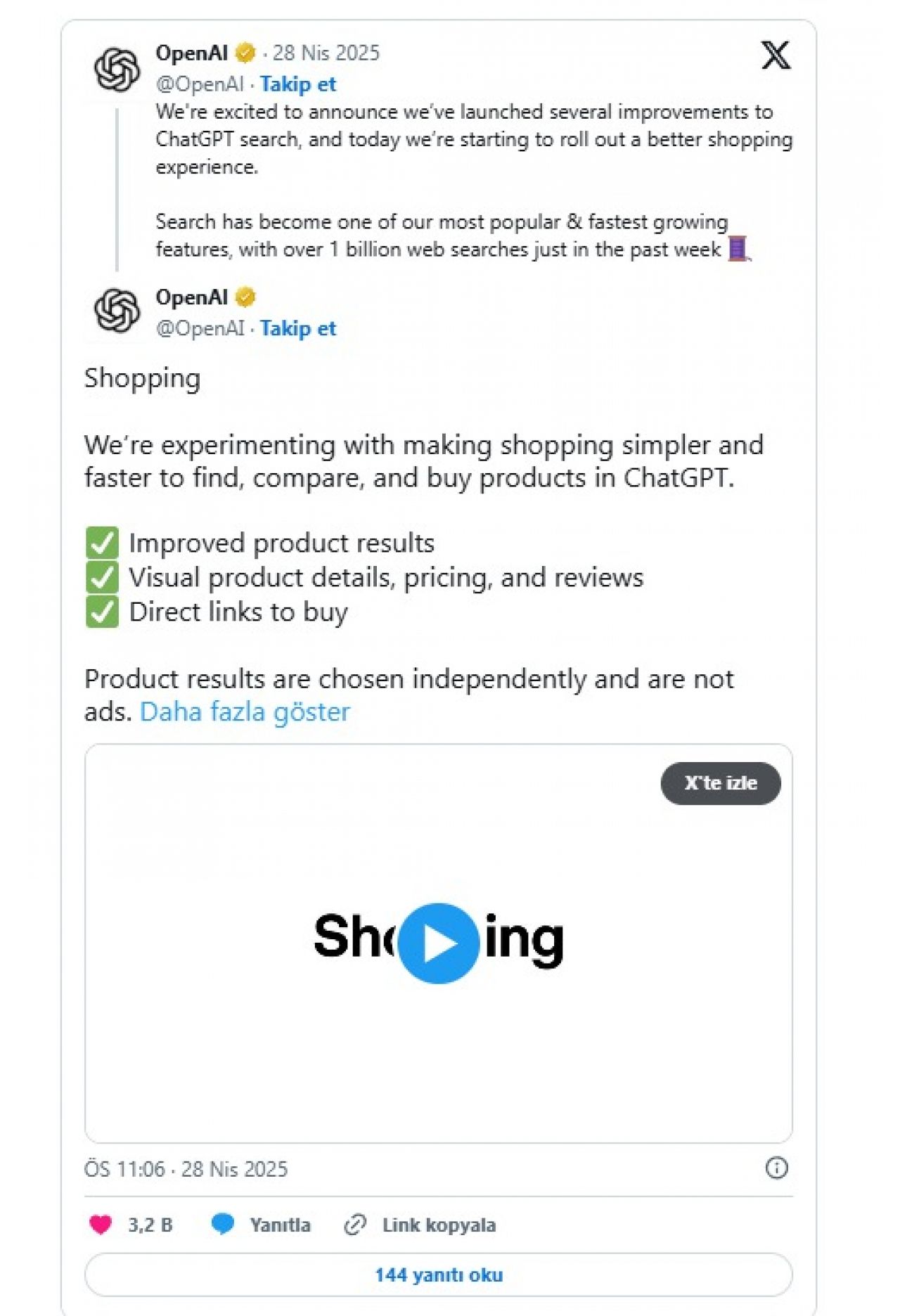 OpenAI, e-ticaret dünyasını değiştirecek yeni özelliğiyle dikkatleri üzerine çekti