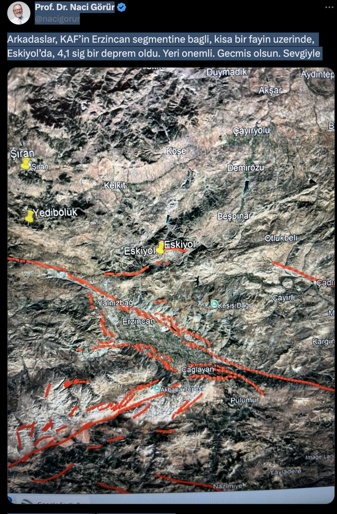 4.2 Büyüklüğündeki depremin ardından Prof. Dr. Naci Görür'den açıklama: 'Yeri önemli'