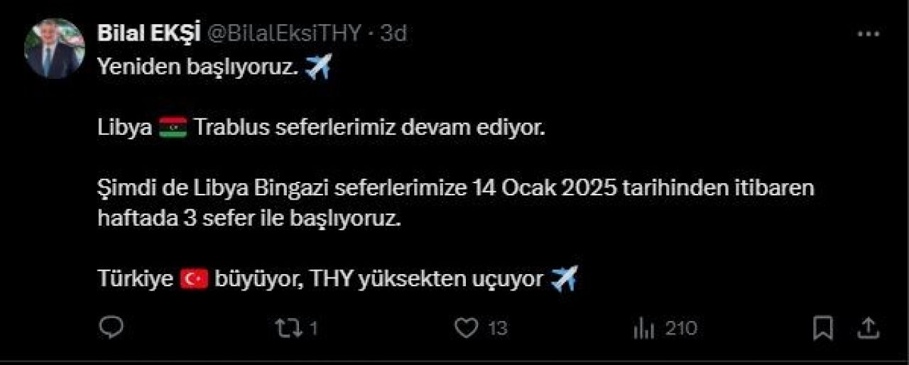 THY'den sürpriz sefer duyurusu: Uçuşlar 14 Ocak'ta başlıyor!