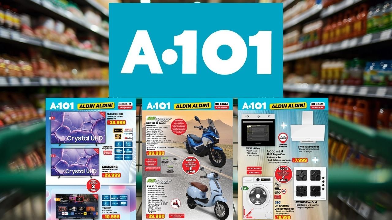 A101 30 Ekim 2025 kataloğu bomba gibi: TV, masa takımı, saç şekillendirici, buharlı temizleyici