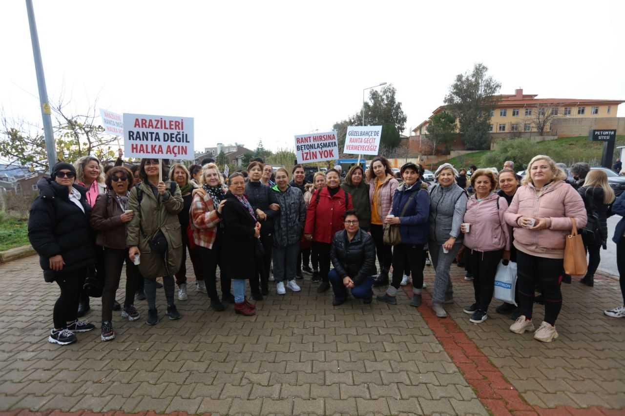 Güzelbahçe'de imar rantı protestosu | Kamu alanının satışına tepki