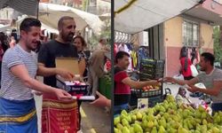 Pazarda diploma dağıttılar! Pazarcıların görüntüleri viral oldu