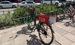 Sokakta ilginç  görüntü: Bisiklete plaka!
