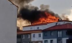 Apartman çatısı alev alev! Mahalle ayağa kalktı