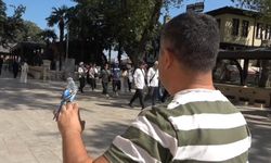 Berber dükkanının maskotu: Tarihi Emir Han’ı gezen kuş görenleri şaşırtıyor
