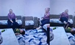Yürek sızlatan görüntüler! Torununa acımadan şiddet uyguladı