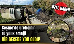 Çeşme’de bahçe bitkileri üreticisinin 10 yıllık emeği bir gecede yok oldu!