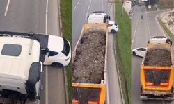 Yürekleri ağza getiren kaza! Sürücü 100 metre sürüklendi