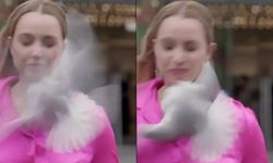 Canlı yayında şok! Muhabirin yüzüne kuş çarptı