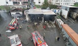 TIR tamirhanesinde korkutan yangın: Araçlar kullanılamaz hale geldi