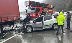Artvin'de feci kaza... Otomobil park halindeki tıra çarptı: 2 ölü 1 yaralı