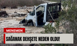 İzmir’de dere taştı: Kamyonette 3 kişi mahsur kaldı!