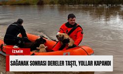 İzmir'de sağanak sonrası dereler taştı, yollar kapandı