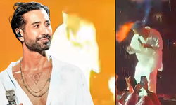İzmir konserinde Tan Taşçı'ya sahne şoku! Alevler yüzüne sıçradı
