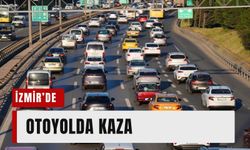 İzmir’de otoyolda kaza: Trafik 1 kilometreye ulaştı