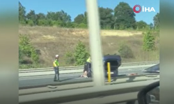 İstanbul Havalimanı yolunda hafriyat kamyonu devrildi!