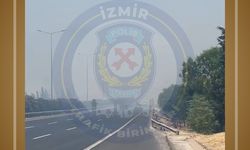 İzmir'de otoyolda orman yangını engeli: Yol çift yönlü trafiğe kapatıldı!
