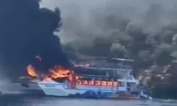 Muğla’da gezi teknesinde korku dolu anlar