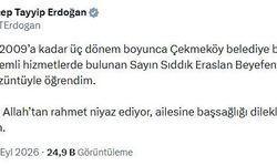 Erdoğan’dan eski Çekmeköy Belediye Başkanı Eraslan için taziye mesajı