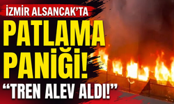 Alsancak’ta patlama paniği! Tren alev aldı!