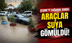 Çeşme’yi sağanak vurdu: Araçlar suya gömüldü!