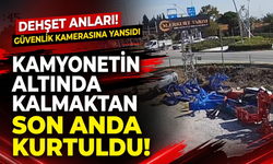 Kamyonet çarptı, faciadan kıl payı kurtuldu!