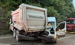 Ordu’da öğrenci minibüsü kamyona çarptı