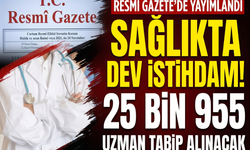 Resmi Gazete’de yayımlandı: Sağlıkta 31 bin 54 kişilik istihdam!