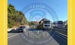 Manisa-İzmir kara yolunda bariyer çalışması: Trafiğe kapatıldı