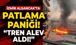 Alsancak’ta patlama paniği! Tren alev aldı!