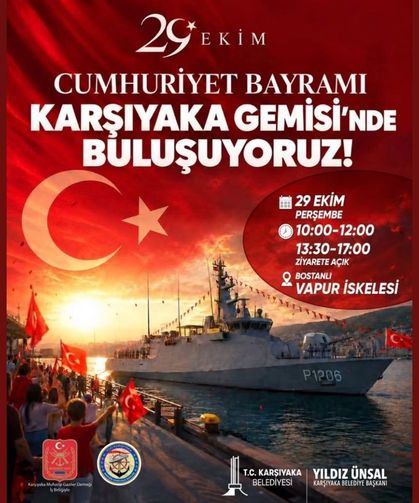 Karşıyaka Gemisi 29 Ekim’de Bostanlı İskelesi’nde ziyarete açılacak