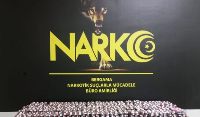 Bergama'da tek seferde rekor miktarda hap ele geçirildi