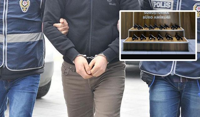 Gaziemir'de silah tacirine operasyon: 15 tabanca ele geçirildi
