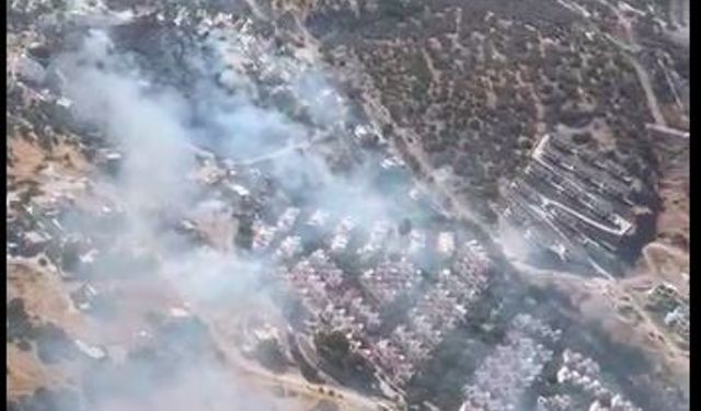 Dikili’de yangın alarmı! Havadan ve karadan müdahale başladı