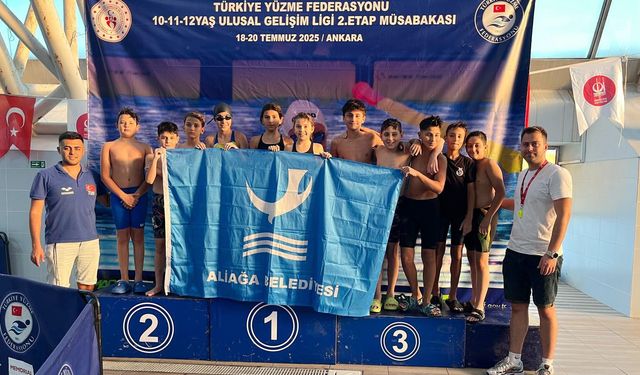 Aliağalı yüzücüler Ulusal Gelişim Ligi’ne damga vurdu