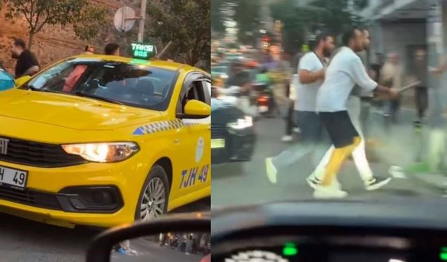 Trafikte korku dolu anlar: Sopayla kadına dehşeti yaşattı!