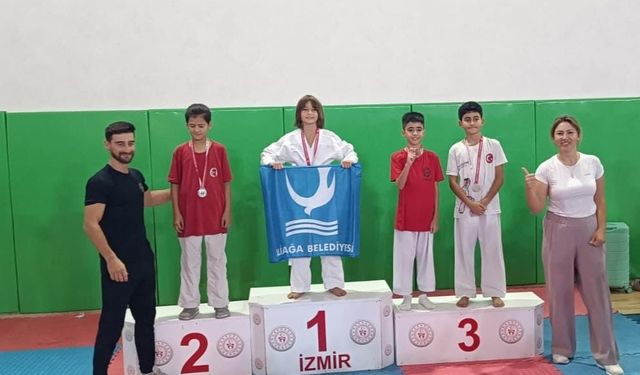 Aliağa’nın minik karatecileri Zafer Bayramı şampiyonu