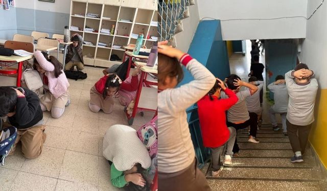 Çeşme’de tüm okullarda eş zamanlı tahliye tatbikatı gerçekleştirildi
