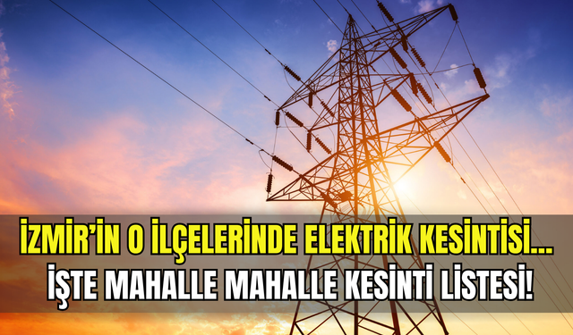 İzmir’de 16 Şubat Pazartesi günü planlı kesinti! Gediz Elektrik duyurdu