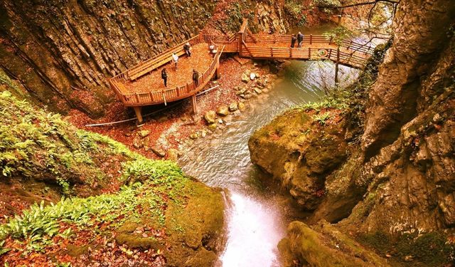 Sonbaharın en fotojenik noktası: Aktaş Şelalesi