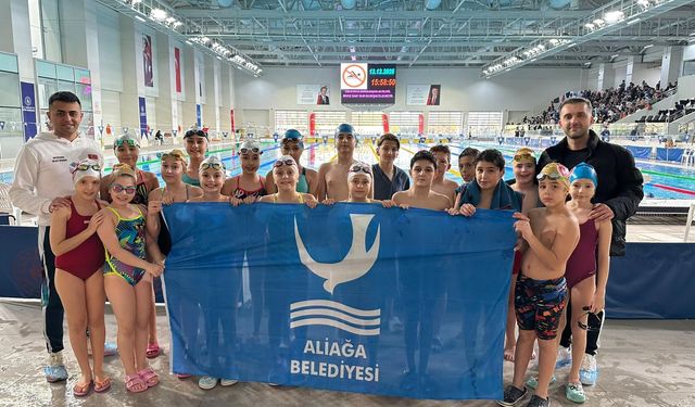 Aliağalı minik yüzücülerden İzmir’de büyük başarı