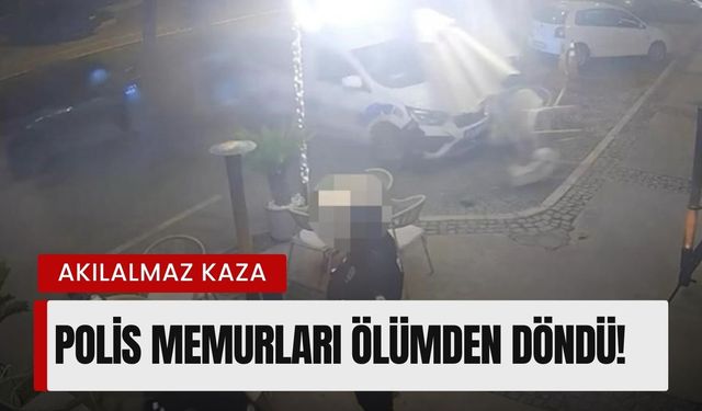 Çeşme’de polis aracına çarpan otomobil ortalığı savaş alanına çevirdi!