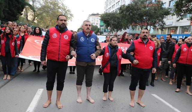 'Çıplak ayak' eylemine Büyükşehir'den tutanak geldi!