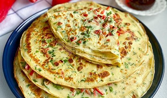 Evde kolay ve lezzetli sebzeli krep tarifi