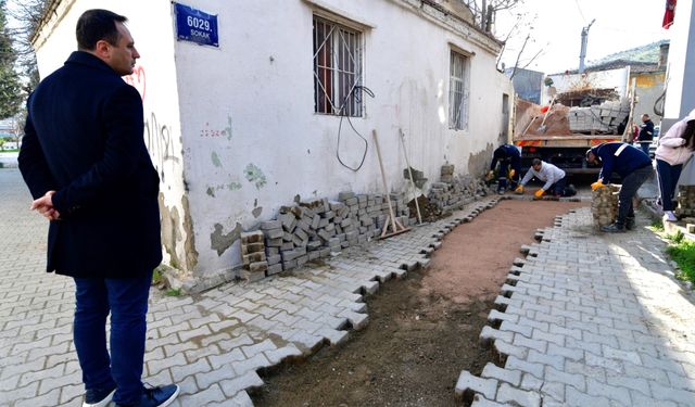 Bornova’da yol çalışmaları hız kesmeden sürüyor