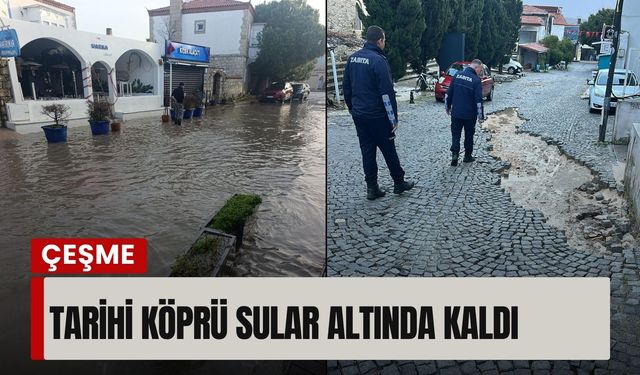 Çeşme’de sağanak sele neden oldu: Sokaklar göle döndü