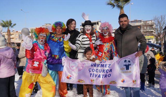 Yarıyıl tatilinde Ürkmez’de kar sevinci